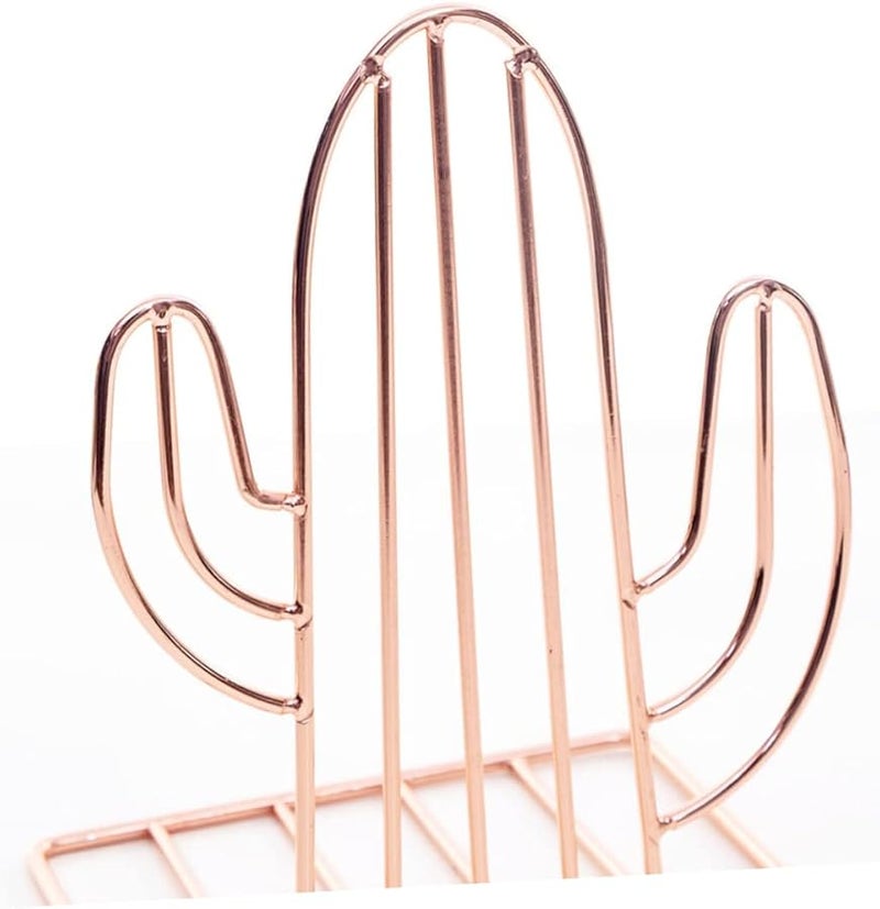 Rose Design Heavy Duty Metal Bookends with Nonskid Base for Home Office Classroom - Image 1